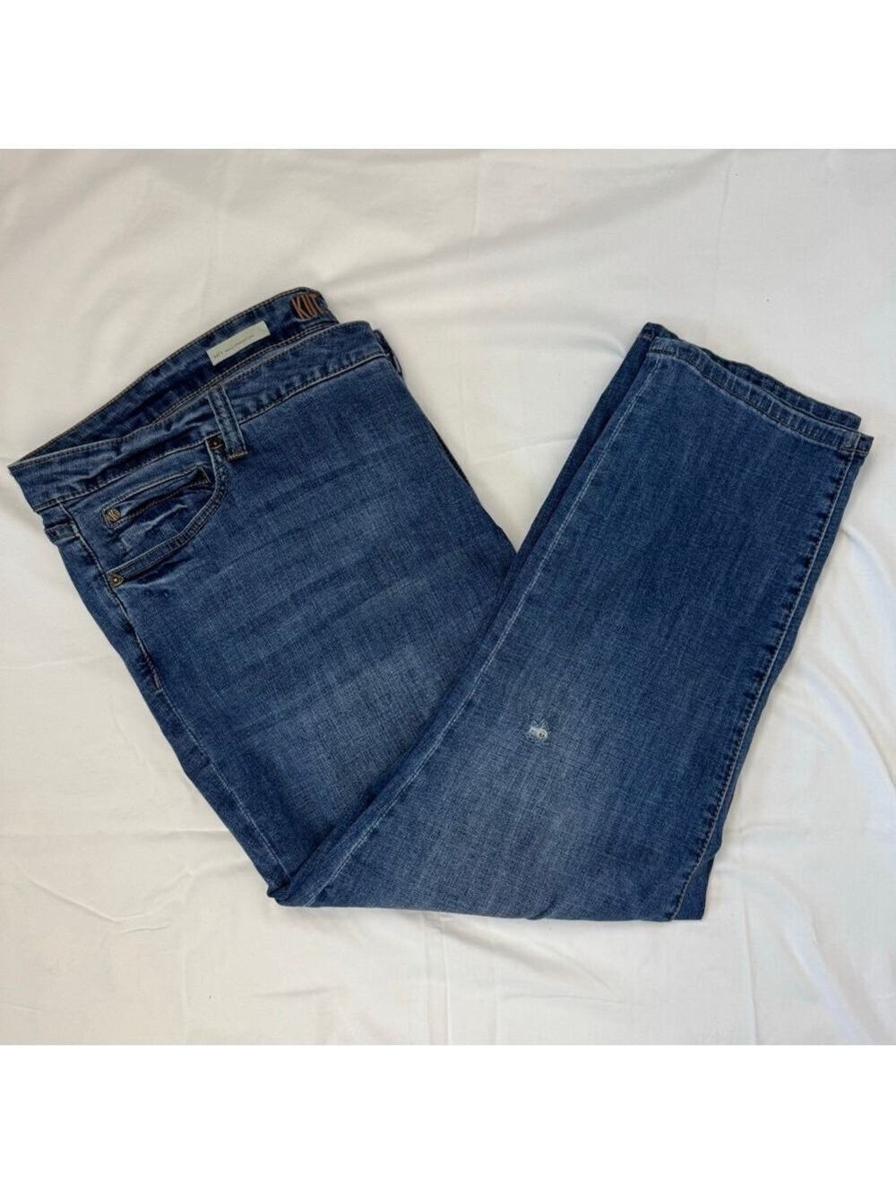 Kut From The Kloth Katy Jeans Ankle Straight Leg Faded Blue Denim Women 20